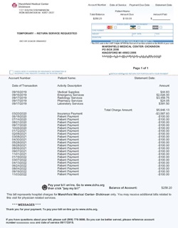 Dickinson medical billing statement
