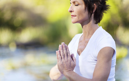 woman meditating