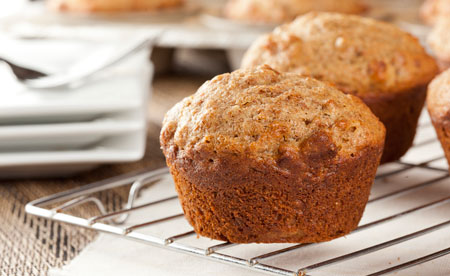 flaxseed apple raisen muffin