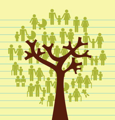 illustration of a tree showing family history of cancer