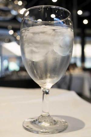 glass of water on table