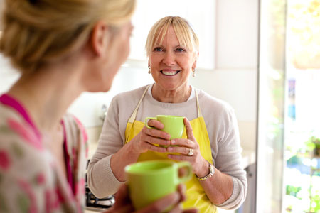 Mom talking to college daughter