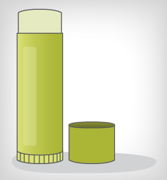 Open tube of lip balm illustration