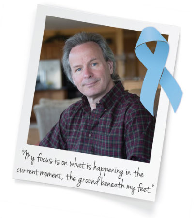 polaroid photo of Dan crump with a light blue ribbon