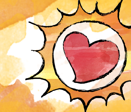 heat affects heart illustration