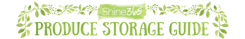 Produce Storage Guide with decorative leaves