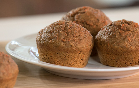 plate of carrot cake muffins