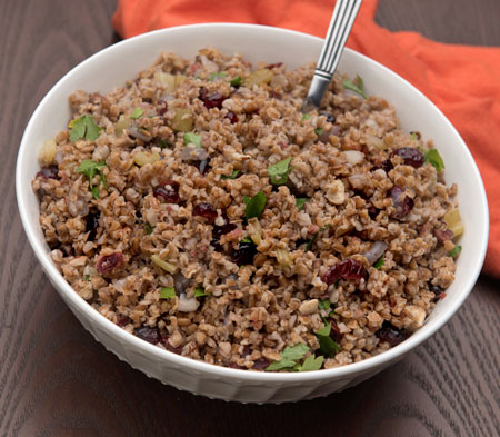 Healthy bulgur stuffing in a bowl