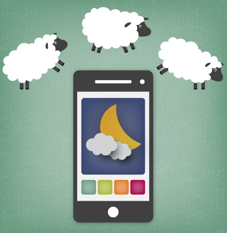 Illustration - Cell phone counting sheep