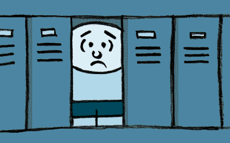 Illustration - kid stuffed in a locker - Is your child being bullied?