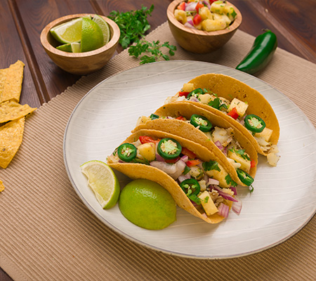 Fish tacos on a plate - Grilled fish tacos