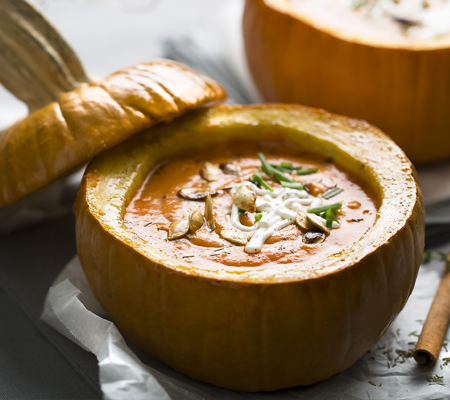 Pumpkin soup served in a pumpkin - What to look for in soup