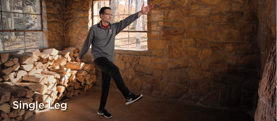 single leg warmup before exercise