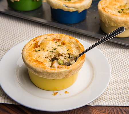 Chicken pot pie on a serving plate - Healthy Chicken Pot Pie Recipe