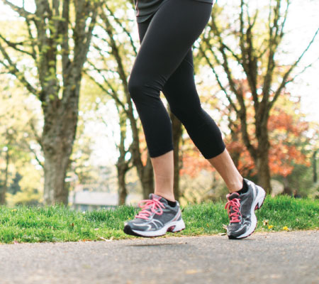 Image of female (legs) running - Bone health and osteoporosis