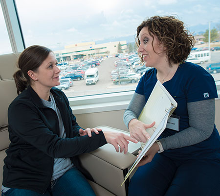 Patient and nurse conference - Private infusion rooms