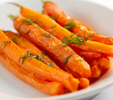 Plate of grilled carrots - Grilled Carrots with Lemon and Dill, recipe