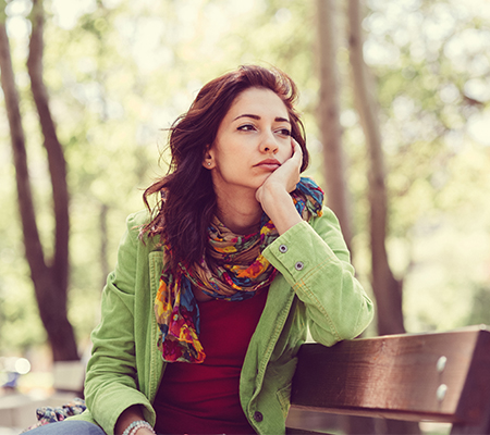 Loneliness / epidemic / women on bench