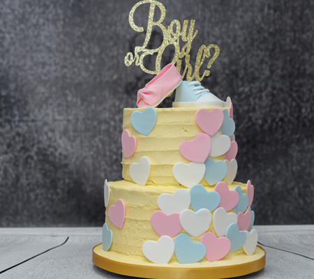 Photo of a gender reveal cake