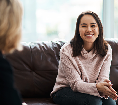 woman providing patient feedback