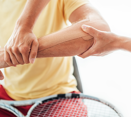 Examining patient arm