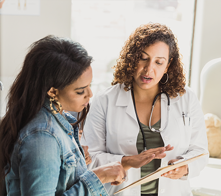 doctor talking to patient