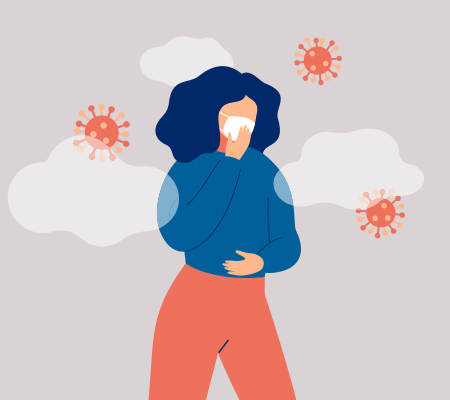 graphic of girl wondering why she keeps getting covid-19