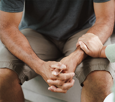 person after overdose being counseled