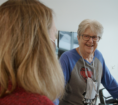 Women on treadmill during cardiac rehabilitation
