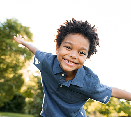 Child outside living with cystic fibrosis