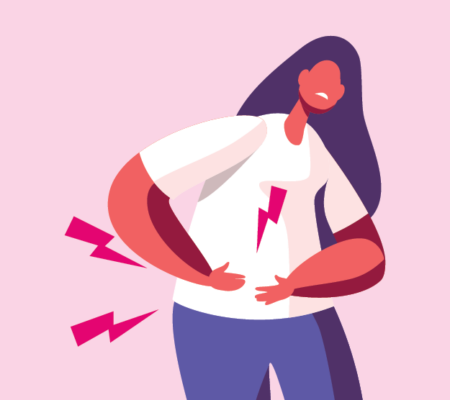 graphic of appendicitis pain in lower right abdomen