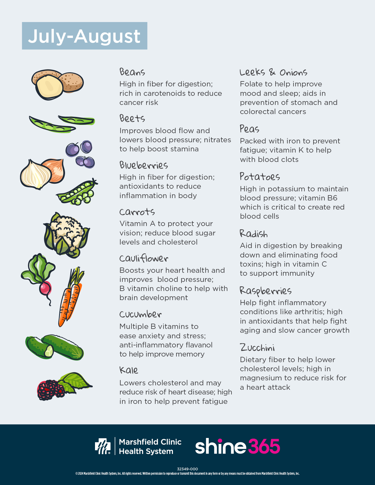 Wisconsin fruits and vegetables in season in July-August
