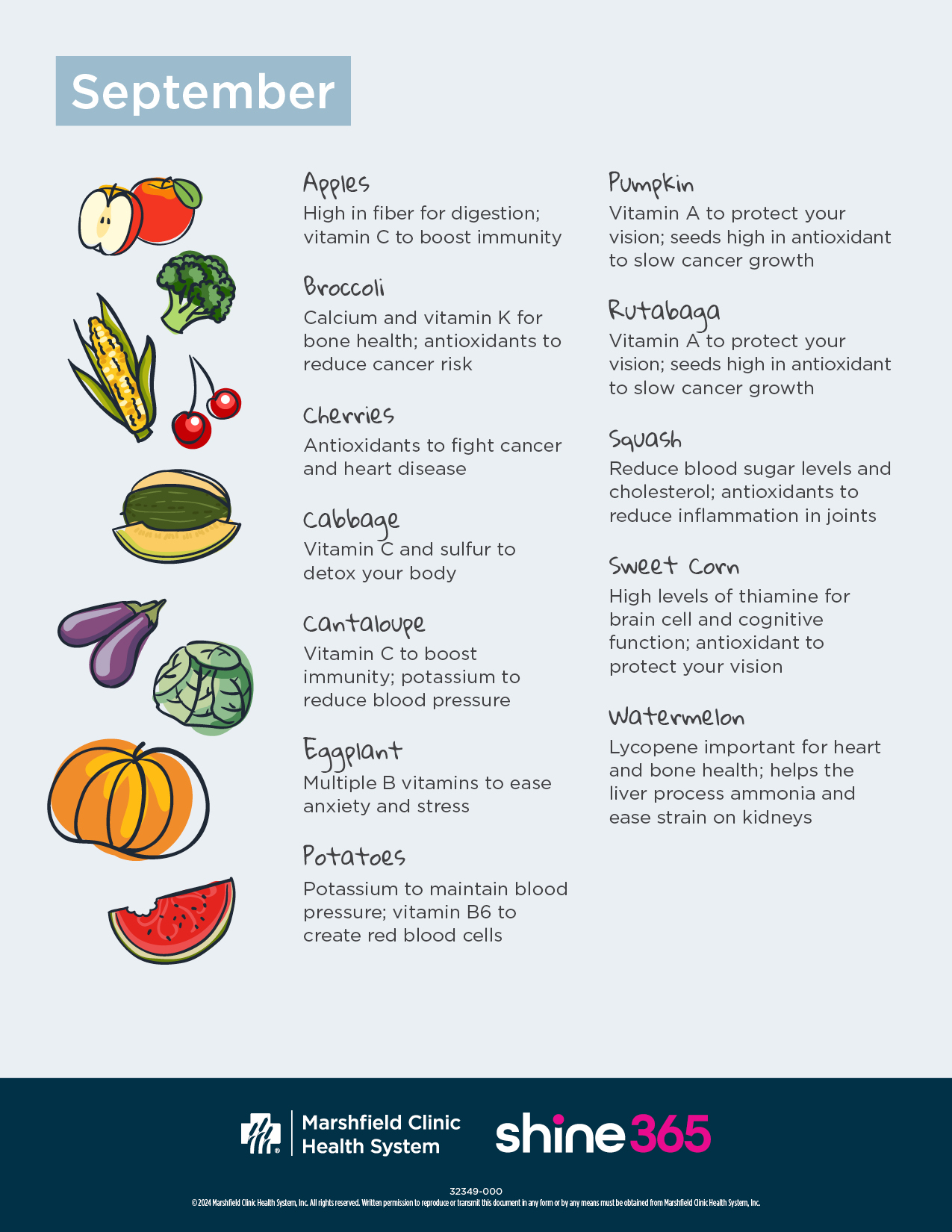 Wisconsin fruits and vegetables in season in September